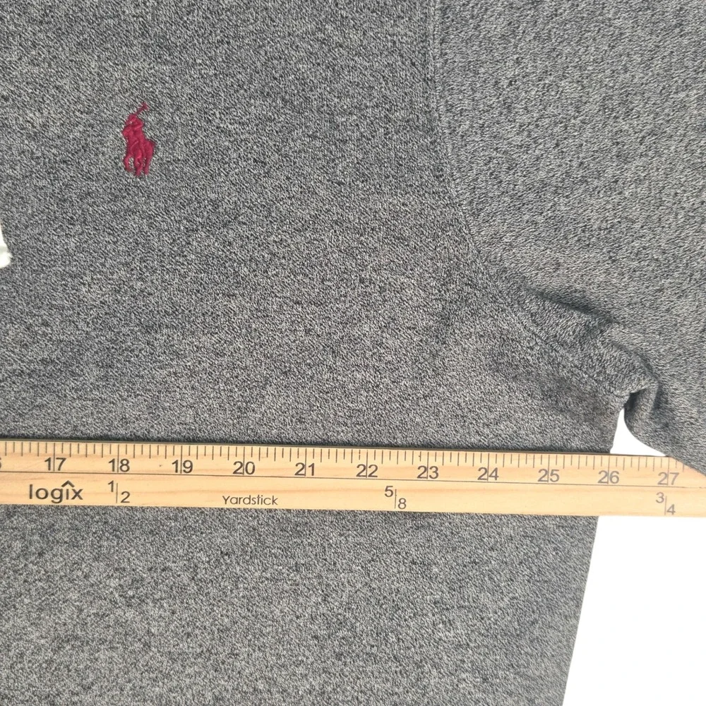 Polo Ralph Lauren Zip Hoodie Mens XXL Gray Heather Red‎ Pony Logo Sweatshirt